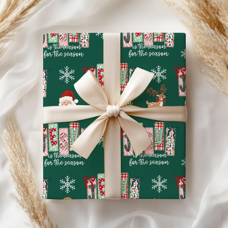 Elegant Christian Wrapping Paper for Christmas - Nativity Scene Gift Wrap to Celebrate Jesus' Birth