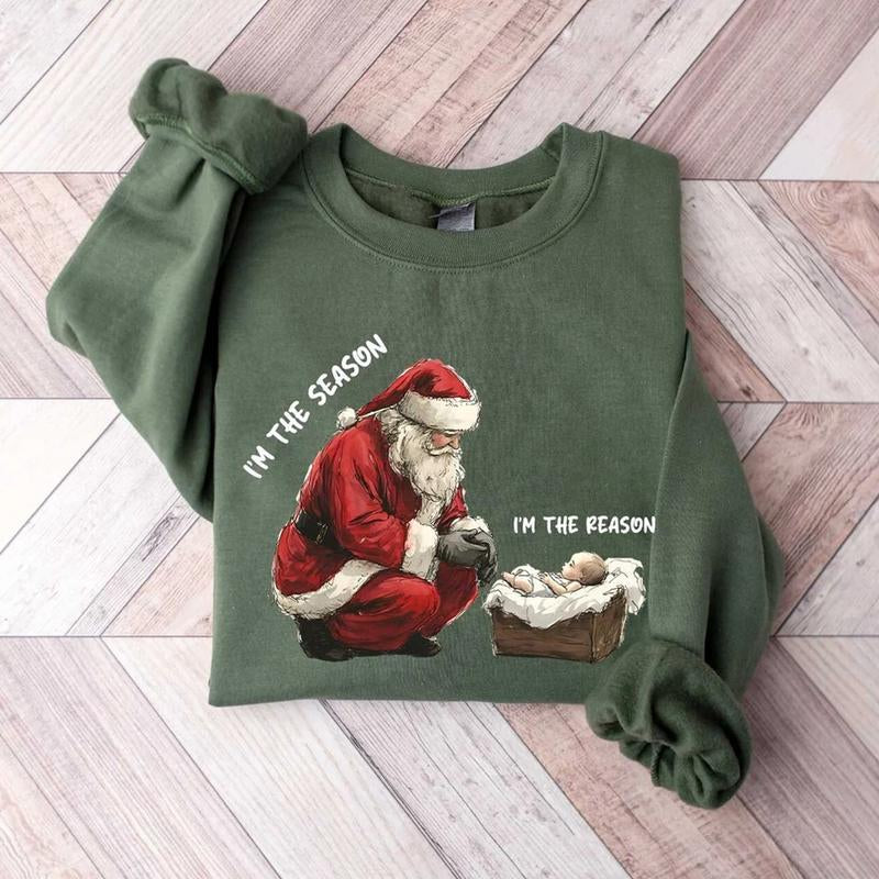 Jesus Is the Reason for the Season Sweatshirt, Christmas Christian Gift, Christmas Jesus Quotes, Religious Christian Christmas Faith Crewneck