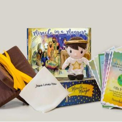 Miracle in a Manger Gift Set: Enchanting Plush Toy, Storybook, and Activity Cards for a Meaningful Christmas Experience
