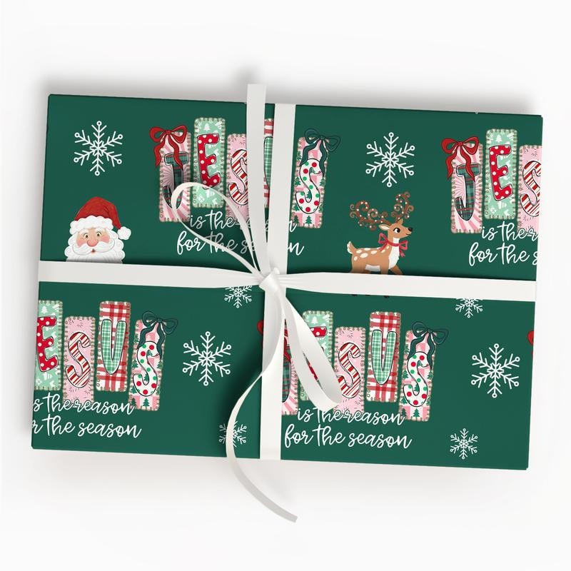 Elegant Christian Wrapping Paper for Christmas - Nativity Scene Gift Wrap to Celebrate Jesus' Birth