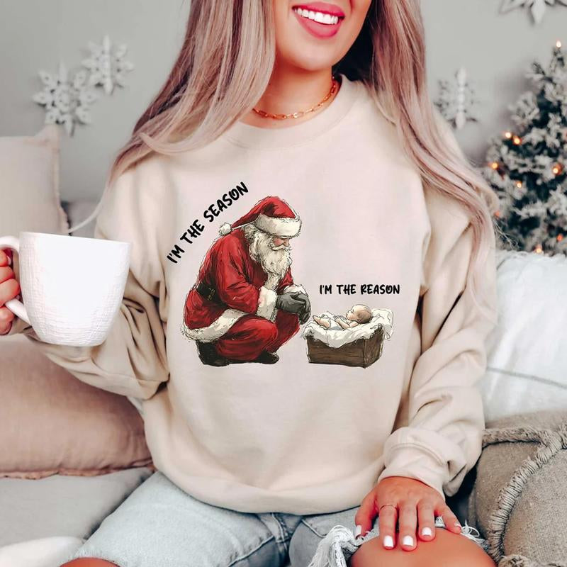 Jesus Is the Reason for the Season Sweatshirt, Christmas Christian Gift, Christmas Jesus Quotes, Religious Christian Christmas Faith Crewneck