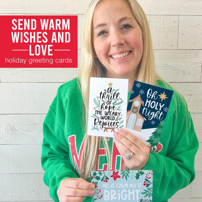 24 Religious Christmas Cards with Envelopes Christian Christmas Cards with Envelopes - Nativity Christmas Cards with Envelopes Religious Christmas Cards Bulk, Blank Merry Christmas Cards Religious