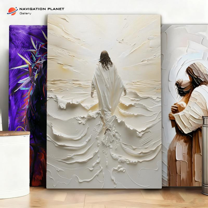 Elevate Your Space with a Stunning Wooden Framed Canvas Painting of Jesus Christ - Modern Art Fashion Poster for Living Room, Bedroom, Office and More