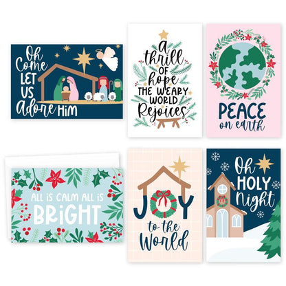 24 Religious Christmas Cards with Envelopes Christian Christmas Cards with Envelopes - Nativity Christmas Cards with Envelopes Religious Christmas Cards Bulk, Blank Merry Christmas Cards Religious
