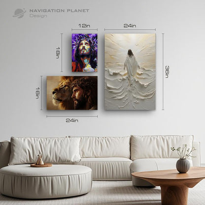 Elevate Your Space with a Stunning Wooden Framed Canvas Painting of Jesus Christ - Modern Art Fashion Poster for Living Room, Bedroom, Office and More