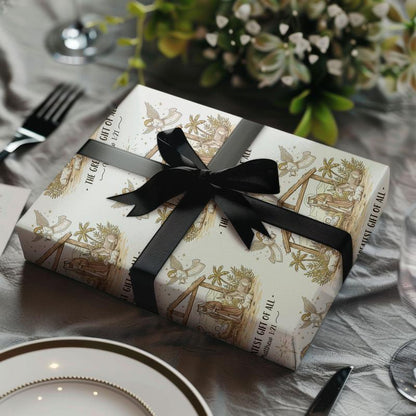 Elegant Christian Wrapping Paper for Christmas - Nativity Scene Gift Wrap to Celebrate Jesus' Birth